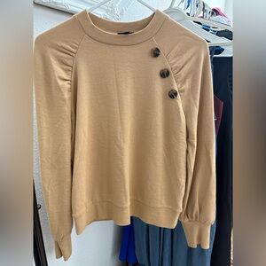 Who What Wear Camel Sweater with Button Accents